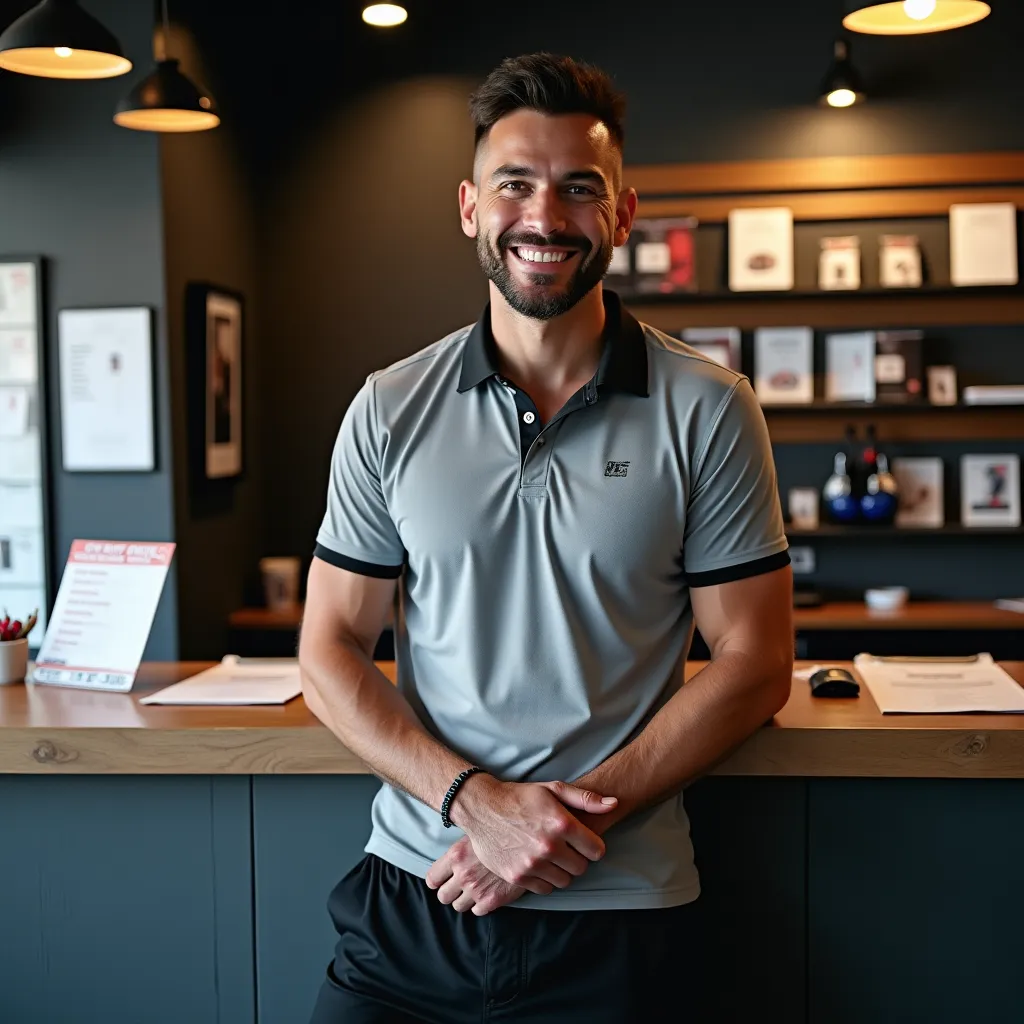 Imágenes de un ring de boxeo en un gimnasio moderno y bien equipado.